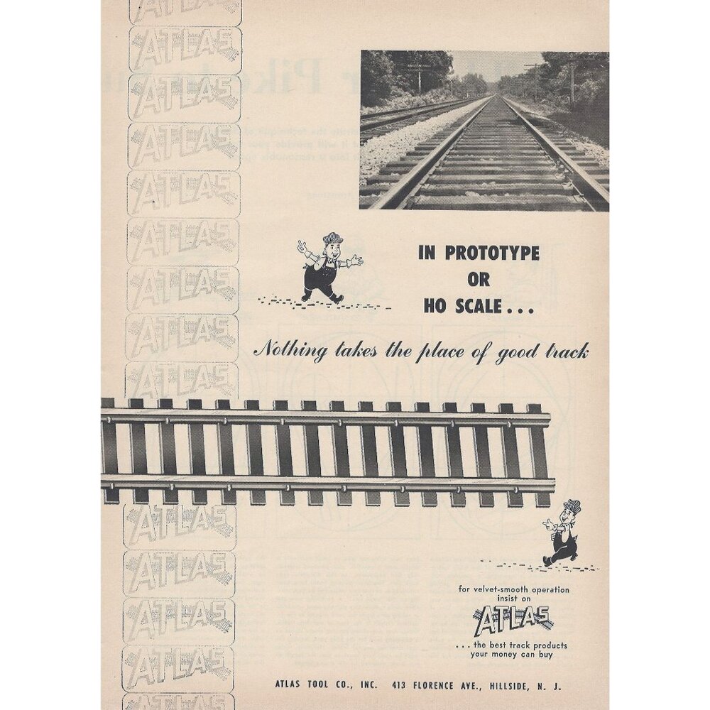 Atlas Tool Model Railroad  VintageVintage Print Ad Original 1954 Hillside NJ